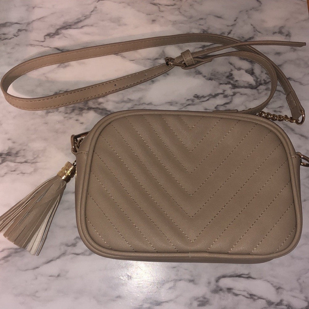 Windsor Nude Crossbody with tassel gold hardware ✨